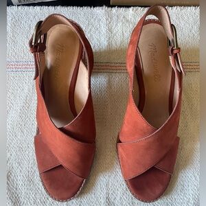 Madewell Crisscross high heel sandals in nubuck
